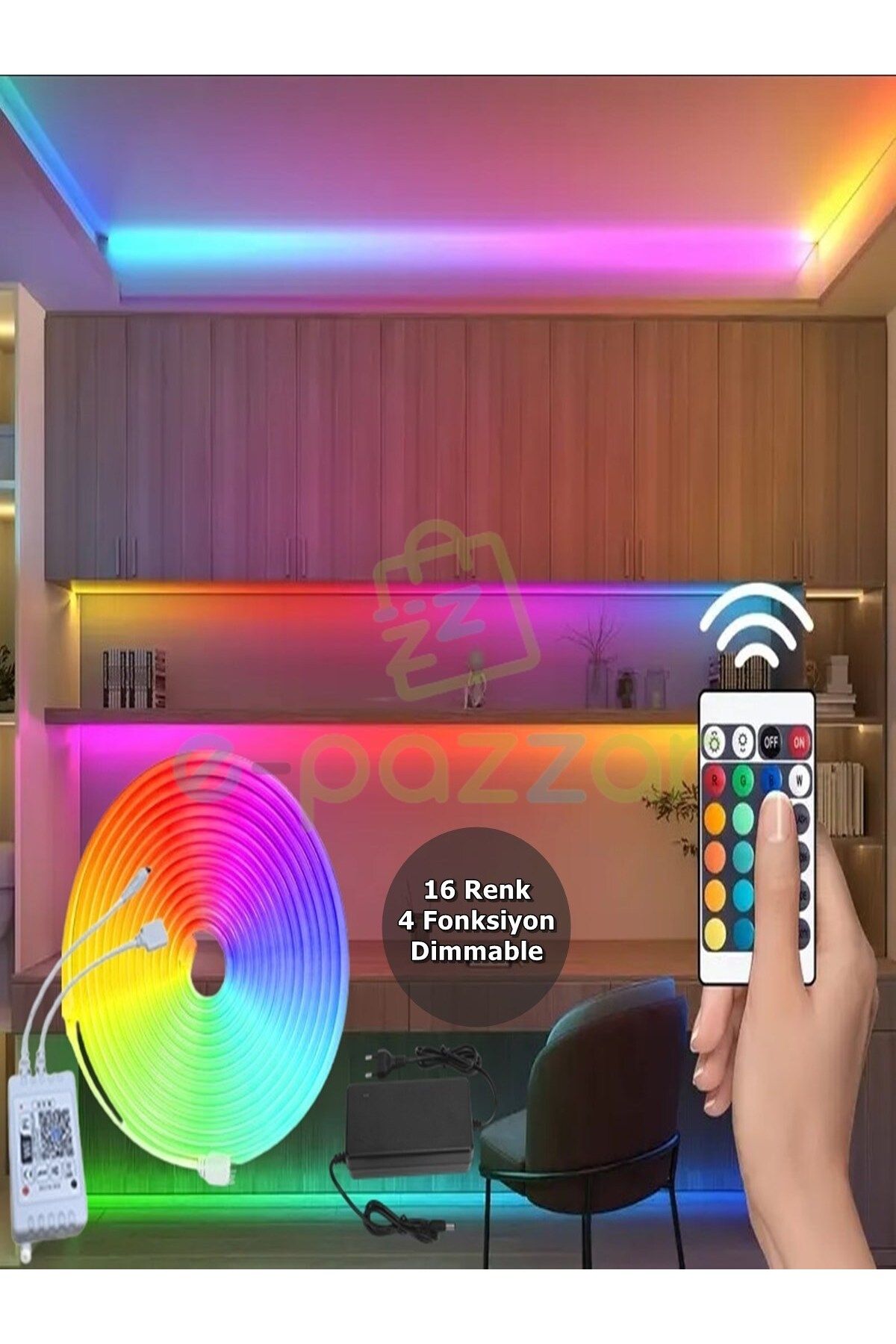 1-org-zoom Esnek Şerit Neon Led 5M - Görsel 1