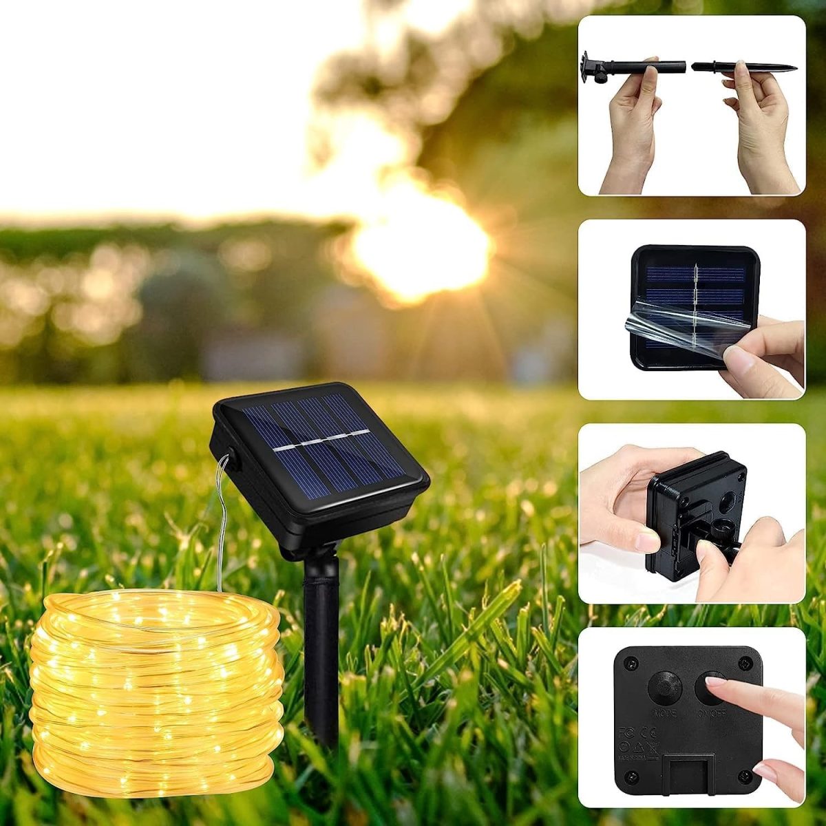 24242422021-1 10 Metre Güneş Enerjili Hortum LED Işık - Görsel 1