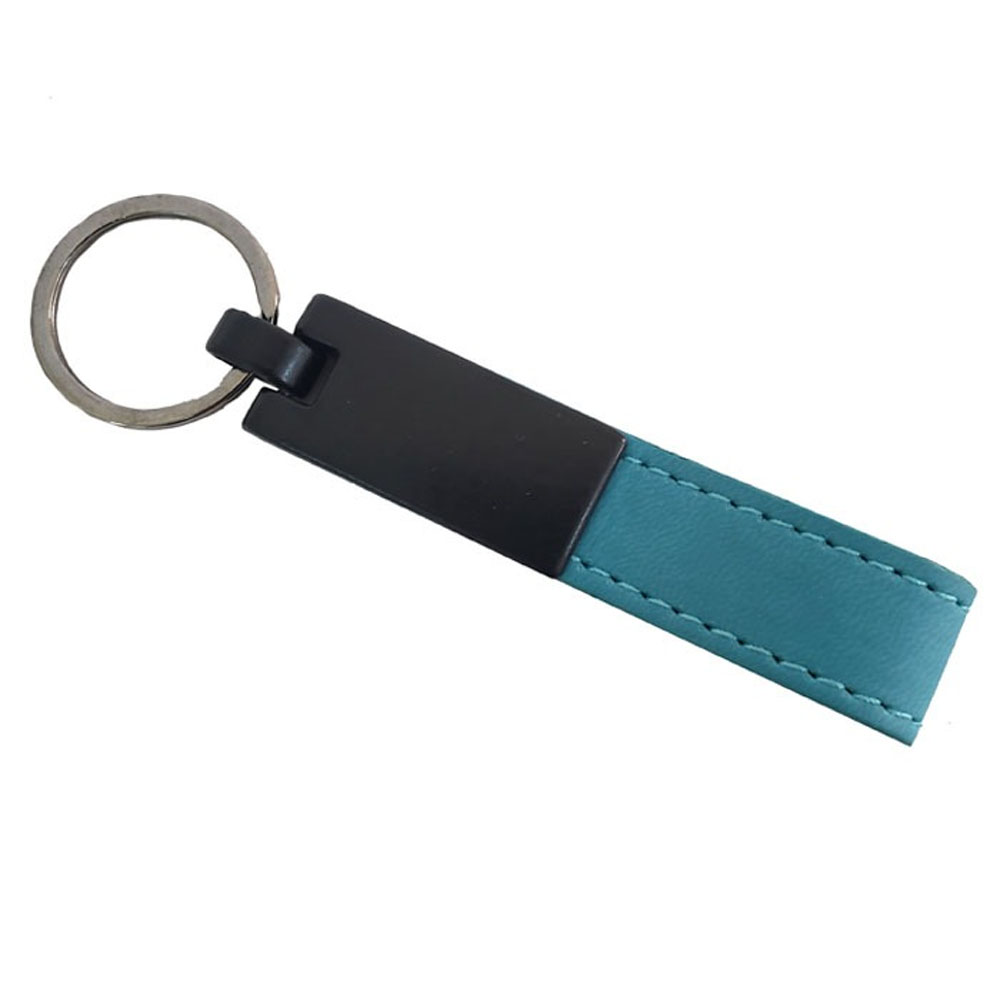 24242449313-1 Turkuaz Deri Metal Anahtarlık - Görsel 1