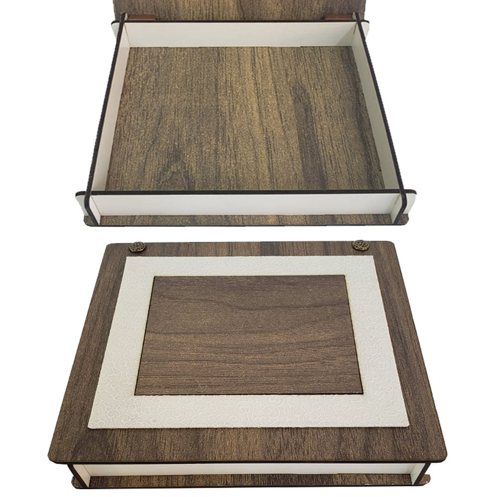 24242449713-1 Ahşap Derili Hediye Kutusu - Görsel 1