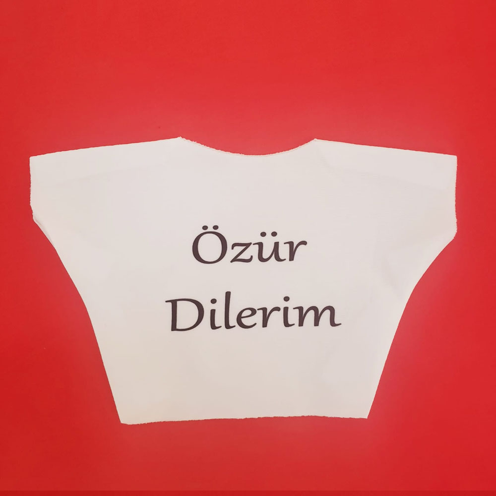 24242449728-1 Özür Dilerim Yazılı Peluş Oyuncak Ayı Tişörtü - Görsel 1