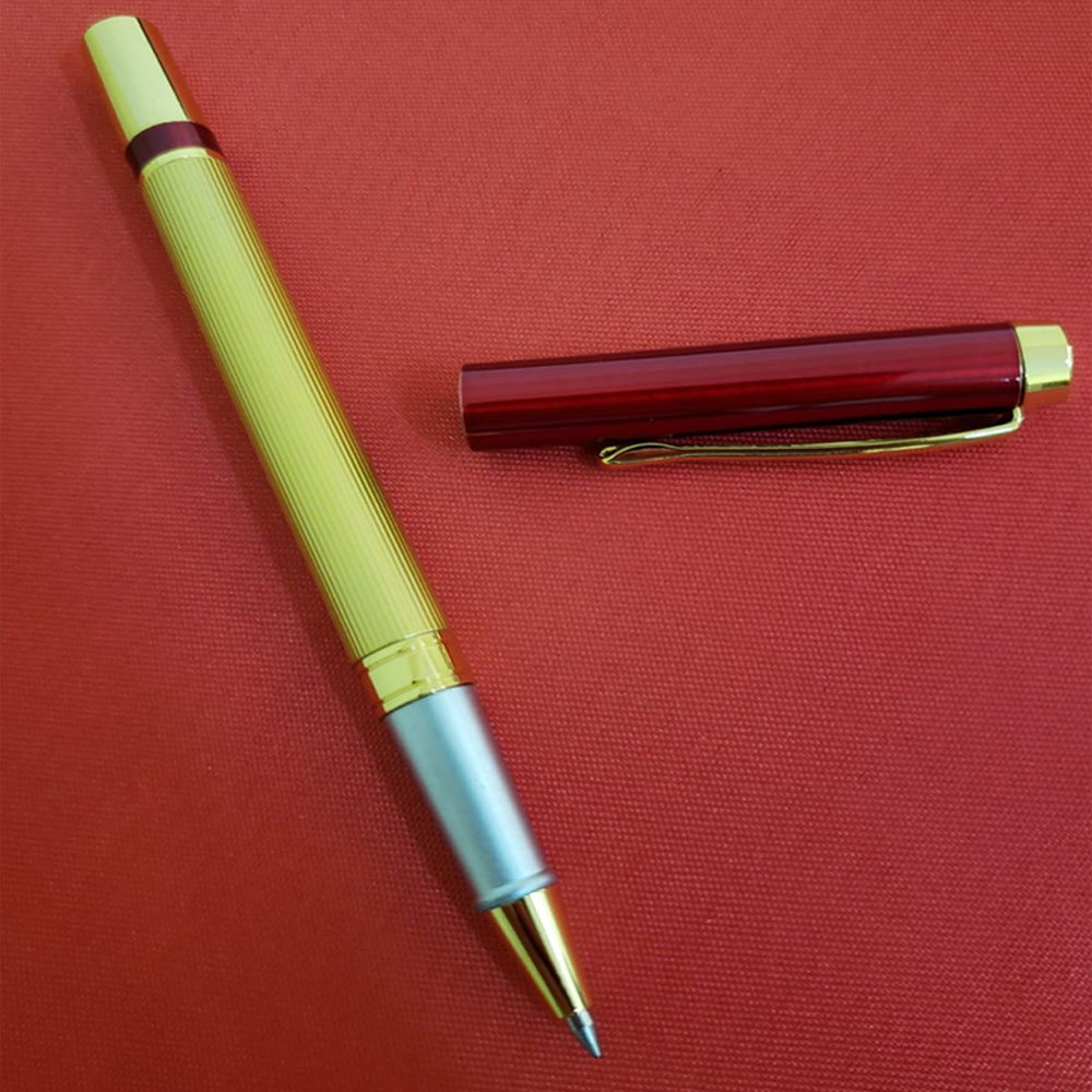 24242449796-1 Kutulu Kırmızı Gold Tasarım Roller Kalem - Görsel 1