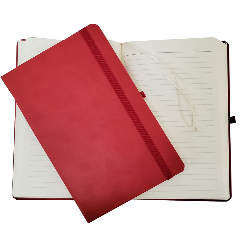 24242449809-1 Kırmızı Renk Termo Deri Defter - Görsel 1