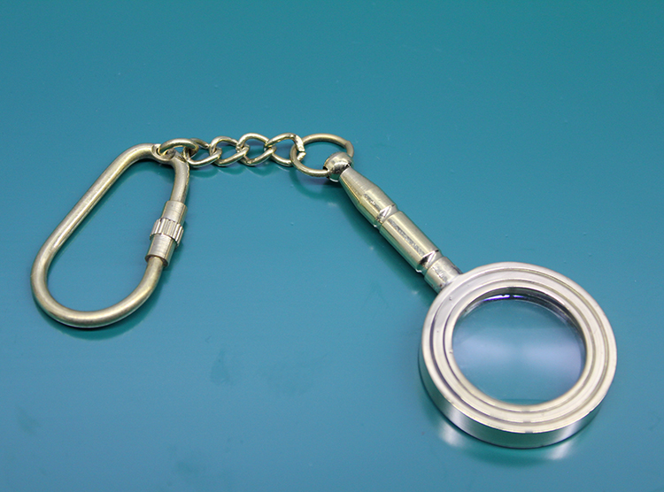 2589 Pirinç Büyüteç Anahtarlık - Görsel 1