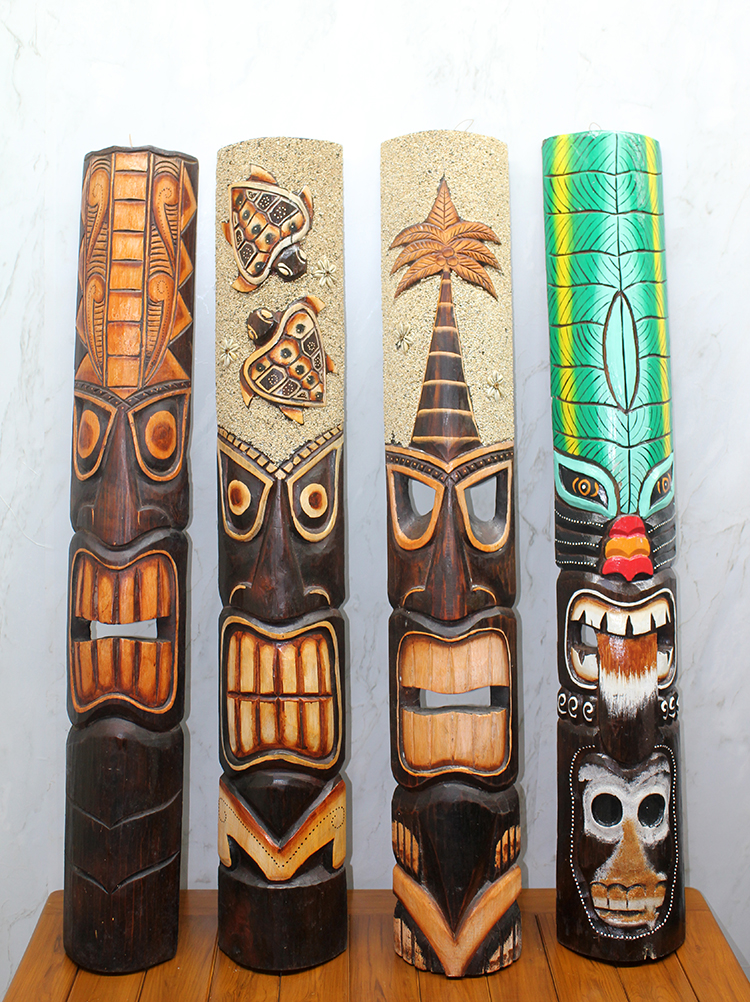 311220245 Ahşap Duvara Asmalı Maske 1 Metre - Görsel 1