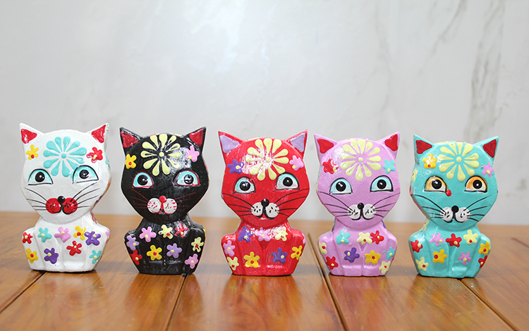 311220260 Ahşap 5'li Kedi Seti Model 1 - Görsel 1