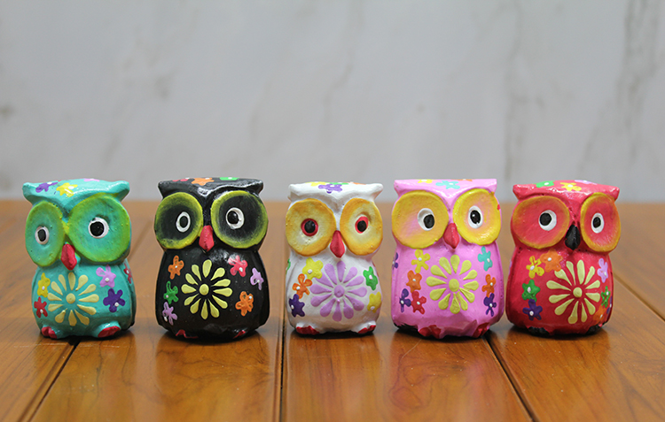 311220261 Ahşap 5'li Baykuş Seti Model 2 - Görsel 1