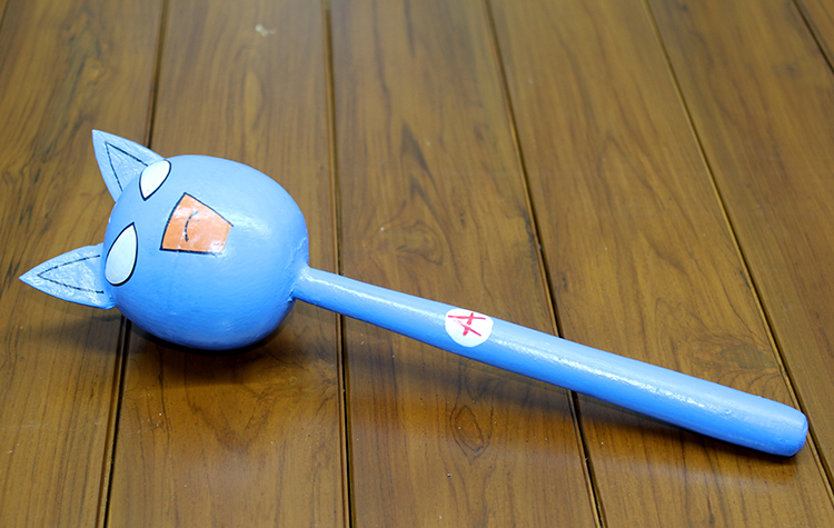 311220272 Ahşap Kedili Marakas Tekli Model 1 - Görsel 1