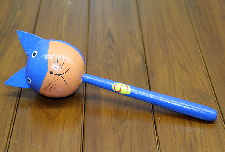 311220273 Ahşap Kedili Marakas Tekli Model 2 - Görsel 1