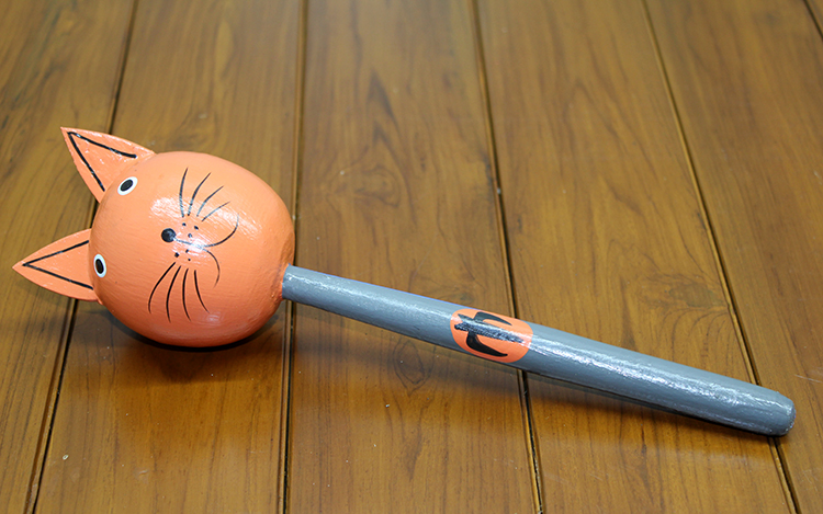 311220274 Ahşap Kedili Marakas Tekli Model 3 - Görsel 1