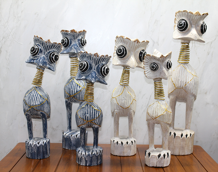 311220289 Ahşap 3'lü Deve Kuşu Seti 60 Cm - Görsel 1