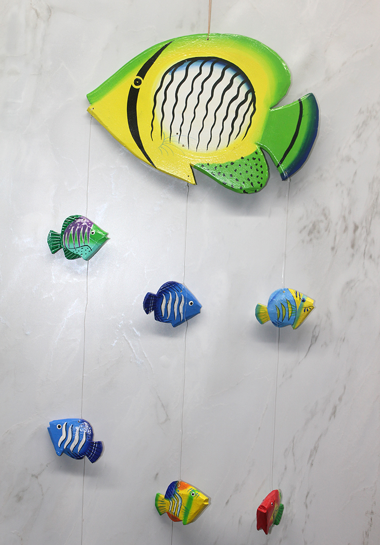 311220293 Ahşap Balıklı Rüzgar Çanı - Görsel 1