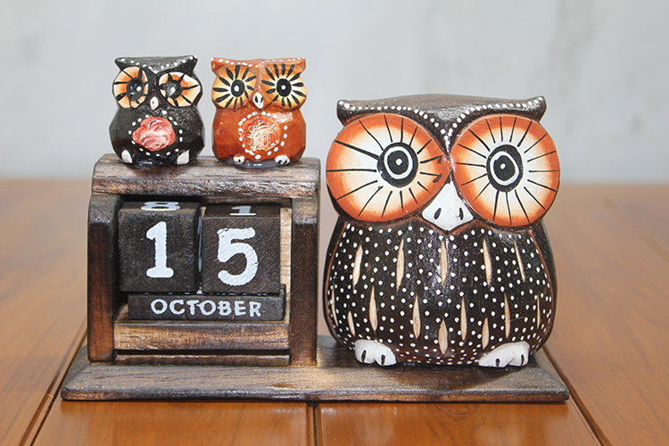 311220295 Ahşap Baykuş Takvim - Görsel 1