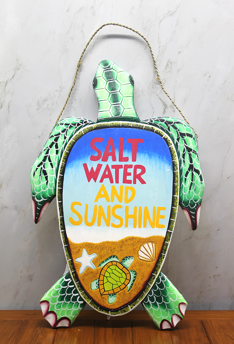 311220299 Ahşap Duvara Asmalı Kaplumbağa - Görsel 1