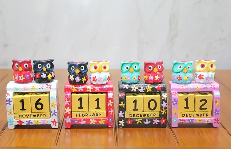 311220311 Ahşap Baykuş Takvim Küçük Boy Model 2 - Görsel 1