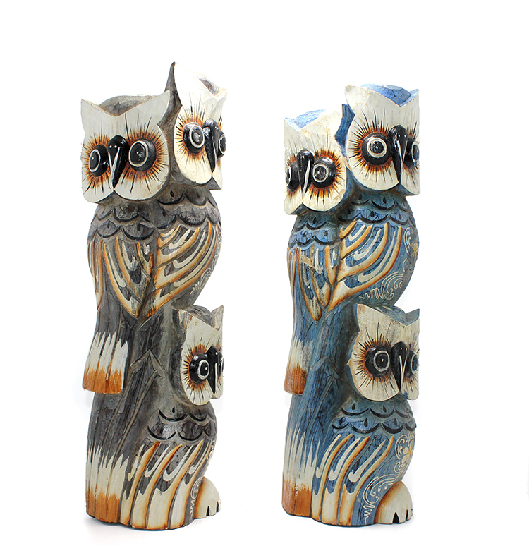 3galileo-5 Ahşap 3'lü Baykuş 50 Cm - Görsel 1