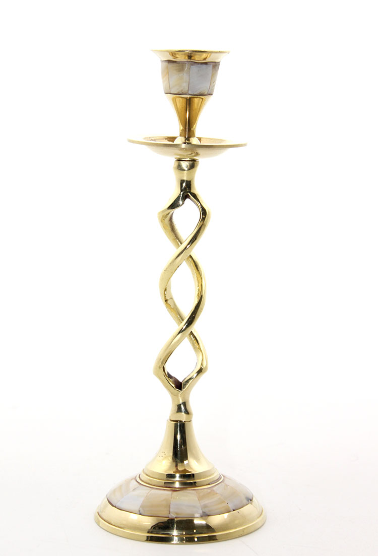 5078 Tekli Pirinç Sedefli Şamdan Model 2 - Görsel 1