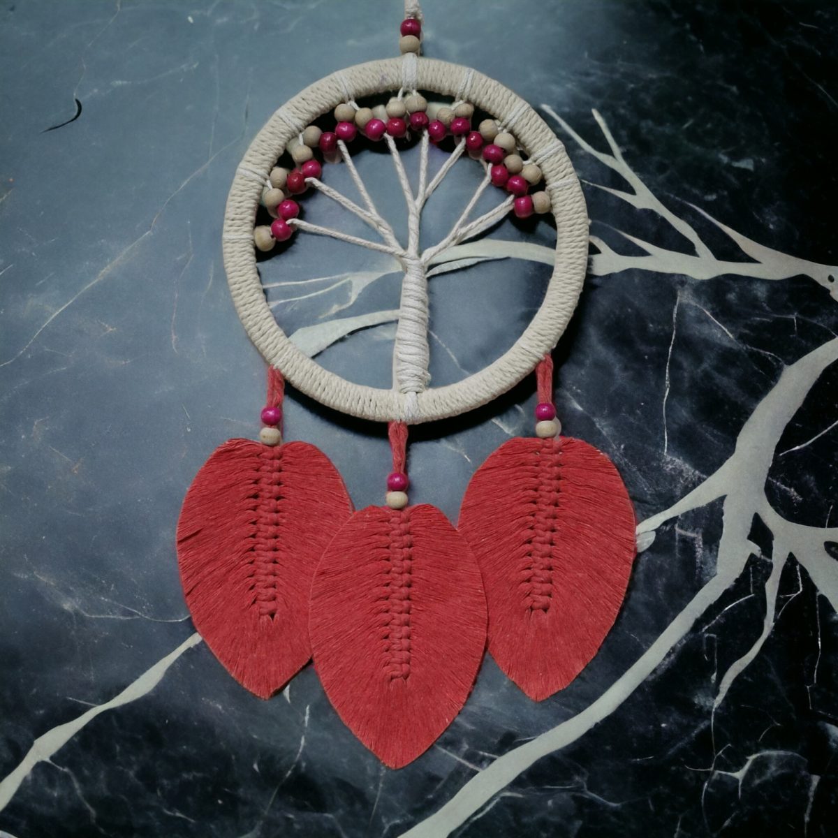 Hayat-Agaci-Yaprakli-Nar-2 Dream Catcher Hayat Ağacı Nar - Görsel 1