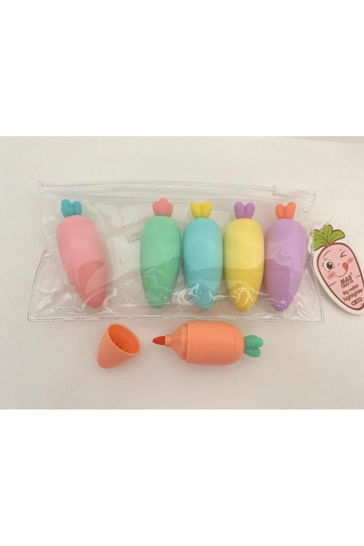 IMG_0133 Havuç Tasarımlı Fosforlu Kalem Seti - Görsel 1