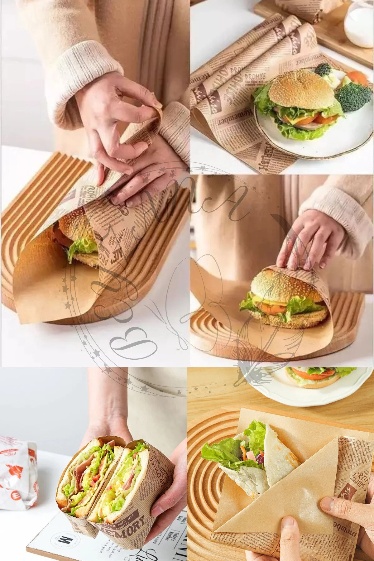 IMG_1731 Vintage Gazete Desenli Sunum Kağıdı 50 Adet - Görsel 1