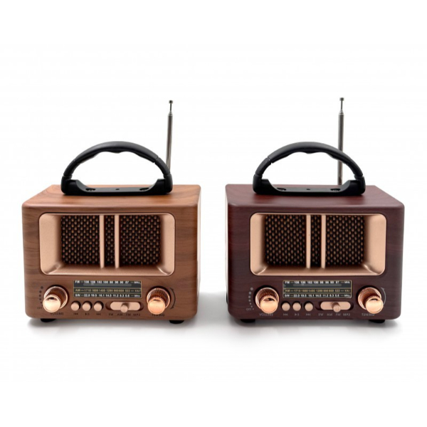 Ahşap Kare Küçük Nostaljik Radyo