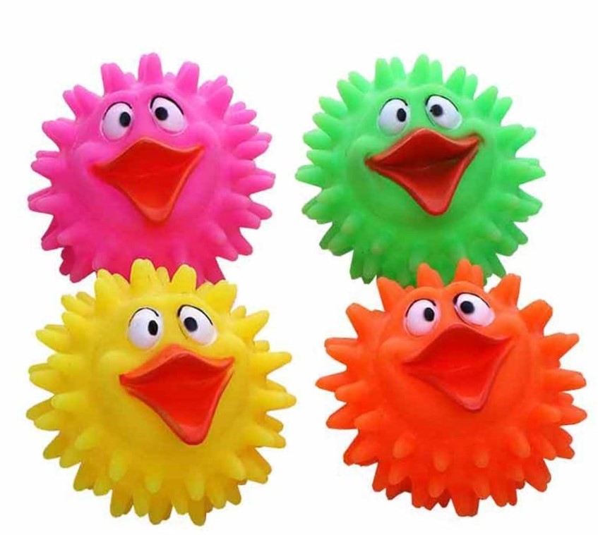 Screenshot_1-13 Köpekler İçin Renkli Ördek Figürlü Dikenli Top - Görsel 1