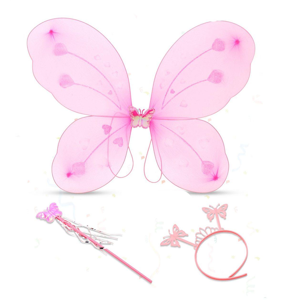 Toz-Pembe-Renk-Kelebek-Kanadi-Ta-resim-3833 Toz Pembe Kelebek Kanadı Tacı ve Sopası - Görsel 1