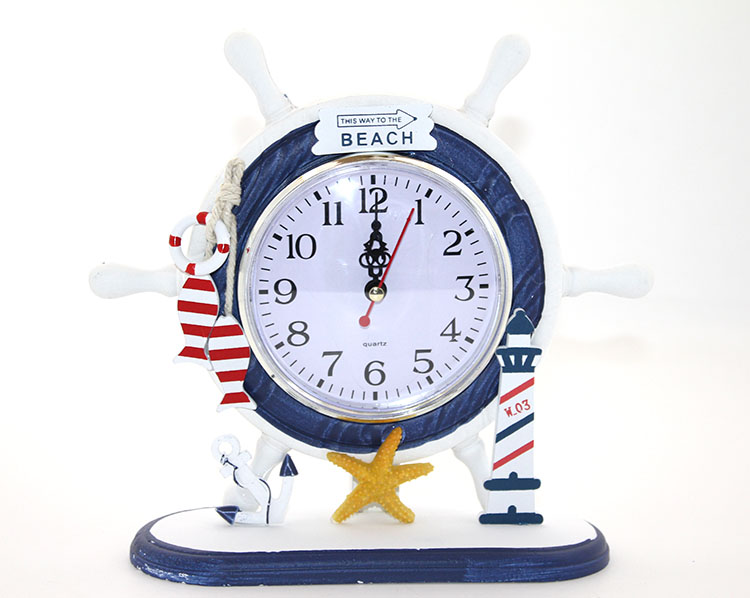 aalk2453 Ahşap Marin Dümenli Saat Model 3 - Görsel 1