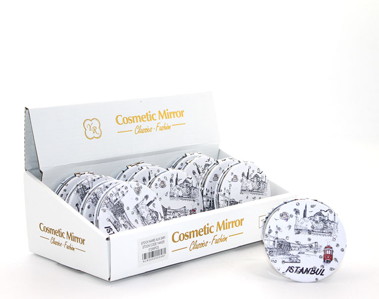 aalk2481 Taşlı İstanbul Tasarımı El Aynası İnce Model 23 - Görsel 1