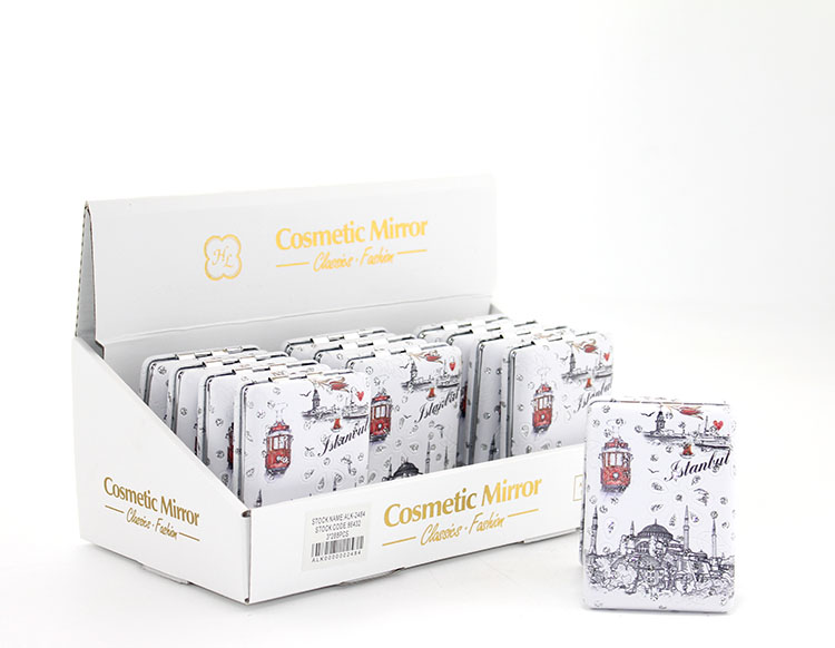 aalk2484 Taşlı İstanbul Tasarımı El Aynası Kalın Model 10 - Görsel 1