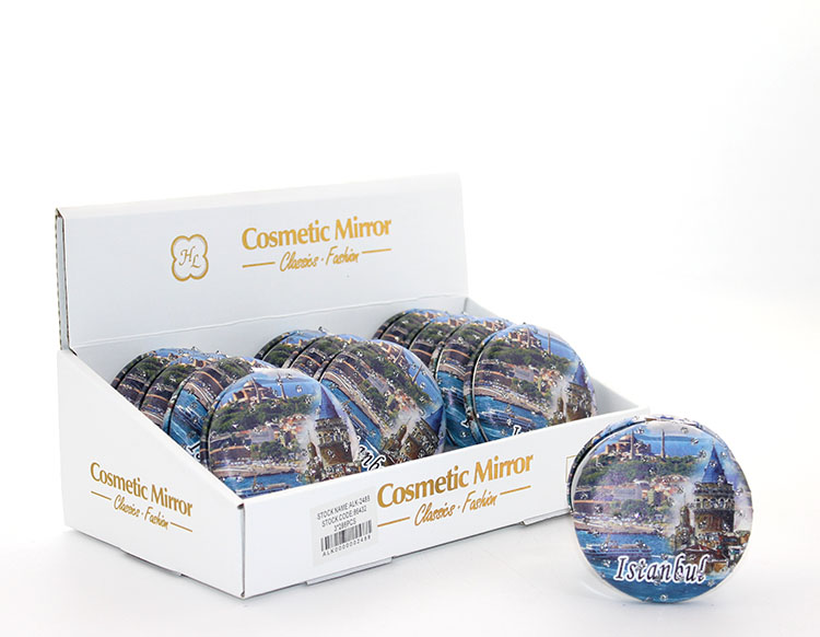 aalk2488 Taşlı İstanbul Tasarımı El Aynası Kalın Model 14 - Görsel 1