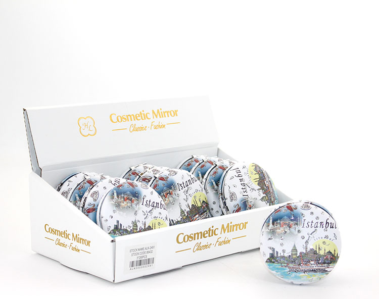 aalk2491 Taşlı İstanbul Tasarımı El Aynası Kalın Model 4 - Görsel 1