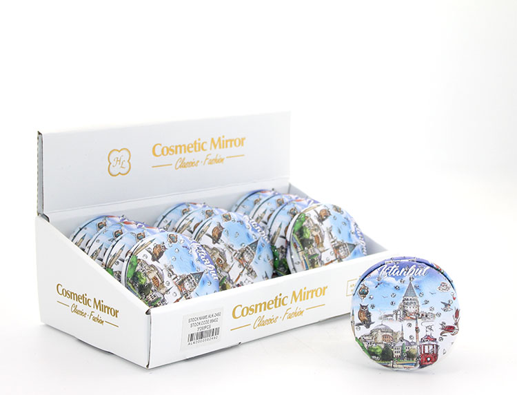 aalk2492 Taşlı İstanbul Tasarımı El Aynası Kalın Model 5 - Görsel 1