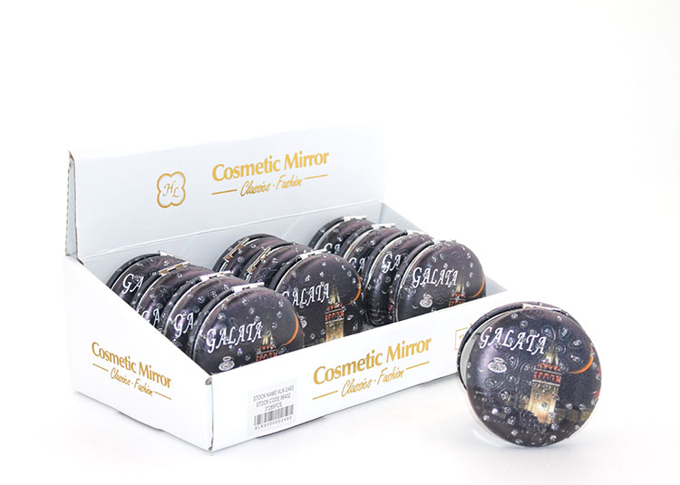 aalk2493 Taşlı İstanbul Tasarımı El Aynası Kalın Model 6 - Görsel 1