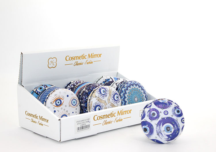 aalk2498 Taşlı İstanbul Tasarımı El Aynası Kalın Model 3 - Görsel 1