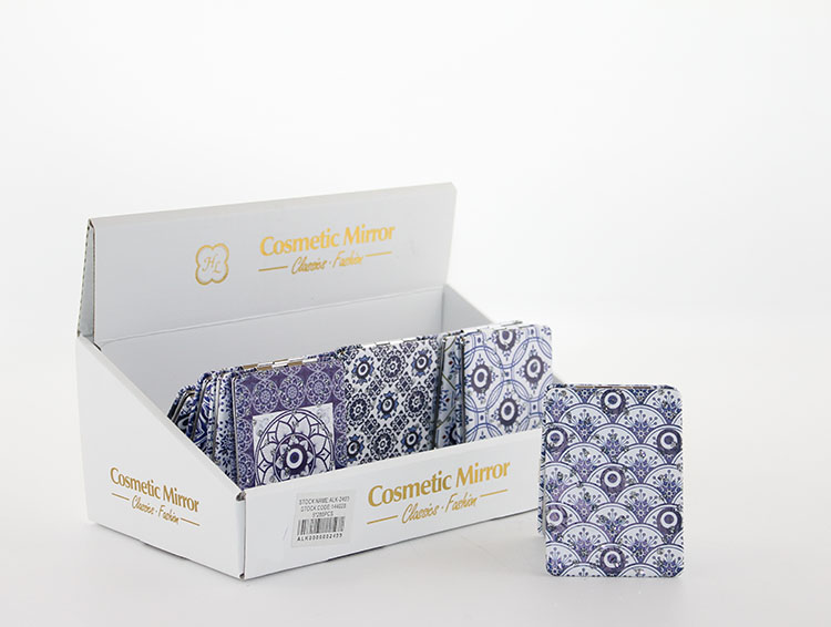 aalk2499 Taşlı Nazar Boncuklu Dikdörtgen El Aynası İnce - Görsel 1