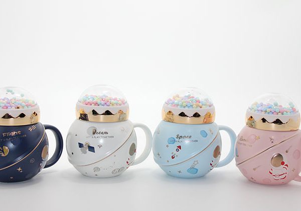 Üstü Renkli Toplu Porselen Kupa Bardak