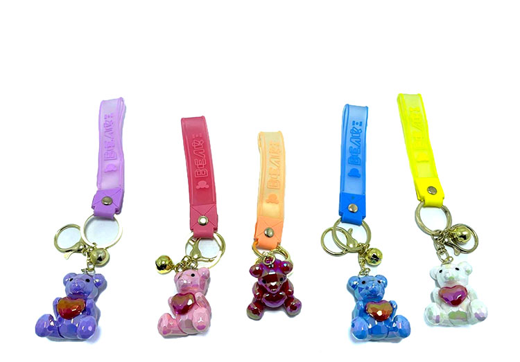 alk1700 Kalpli Ayıcık Silikon Anahtarlık - Görsel 1