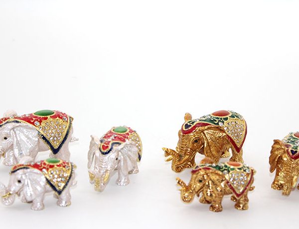 Swarovski Taşlı 3'lü Fil Figürü Model 4