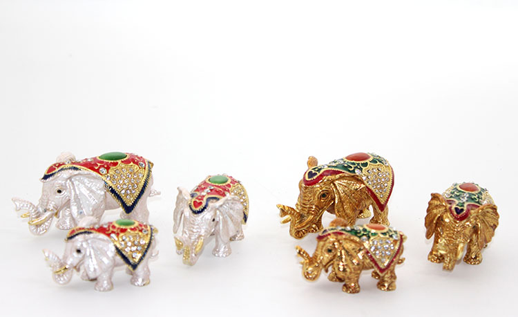 alk1893 Swarovski Taşlı 3'lü Fil Figürü Model 4 - Görsel 1