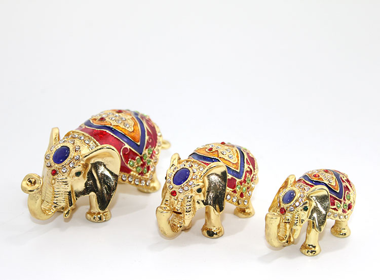 alk1894 Swarovski Taşlı 3'lü Fil Figürü Model 3 - Görsel 1