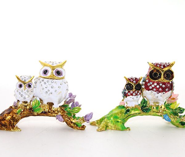 Swarovski Dal Üstünde 2'li Baykuş