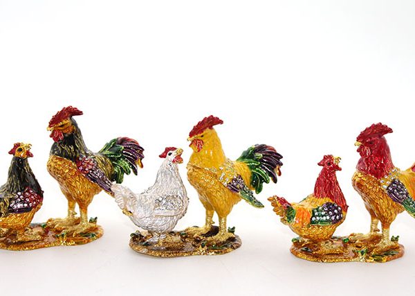 Swarovski Taşlı 2'li Tavuk Model 1