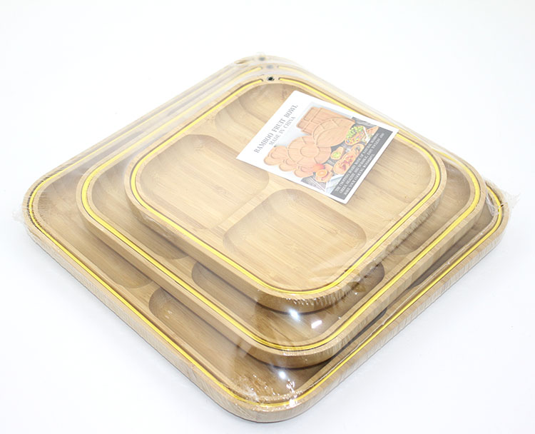 alk2170 3'lü Ahşap Kahvaltı Çerez Ve Meyve Sunum Tabağı - Görsel 1