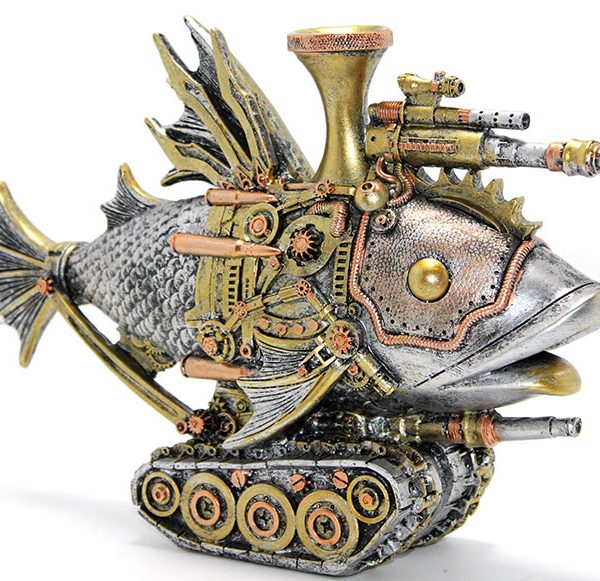 Steampunk Polyester Tasarım Balık Figürü