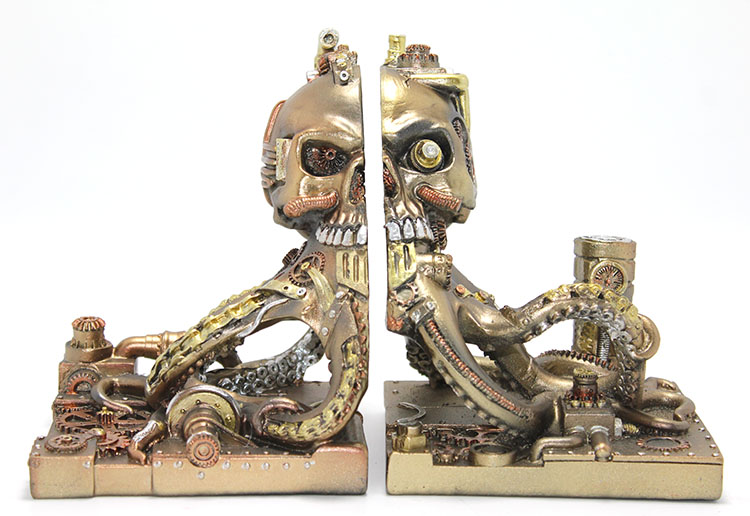 alk2464 Steampunk Polyester Ahtapot Kitap Stoperi - Görsel 1