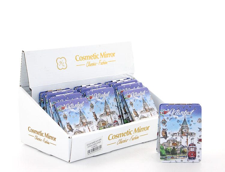 alk2469a Taşlı İstanbul Tasarımı El Aynası İnce Model 24 - Görsel 1