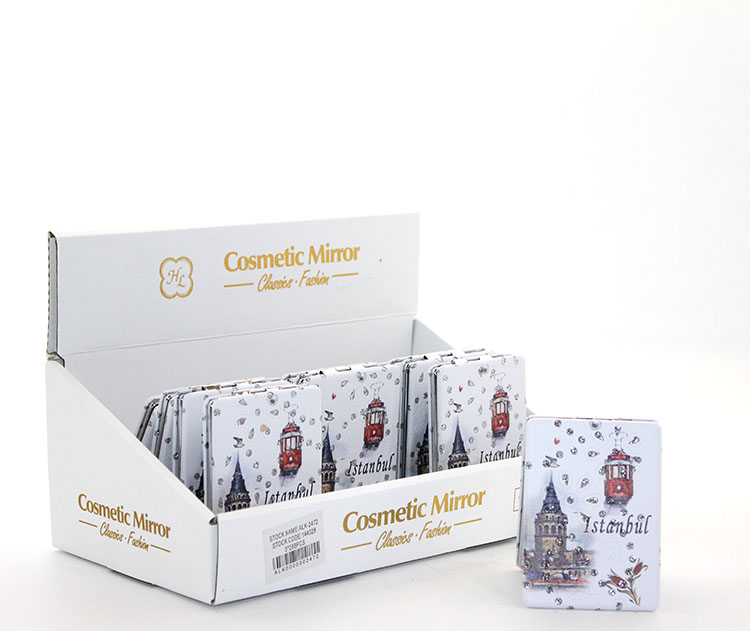 alk2472a Taşlı İstanbul Tasarımı El Aynası İnce Model 27 - Görsel 1