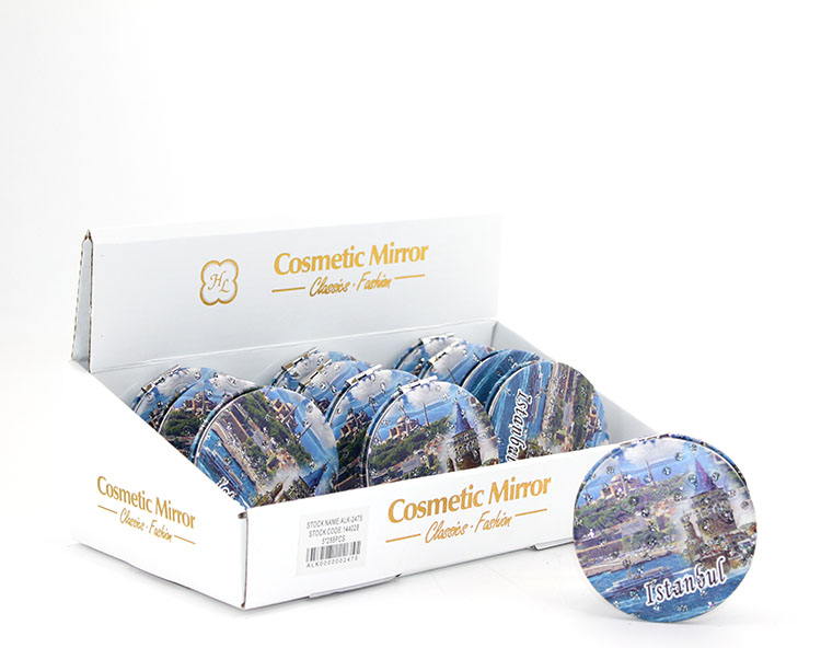 alk2475a Taşlı İstanbul Tasarımı El Aynası İnce Model 19 - Görsel 1