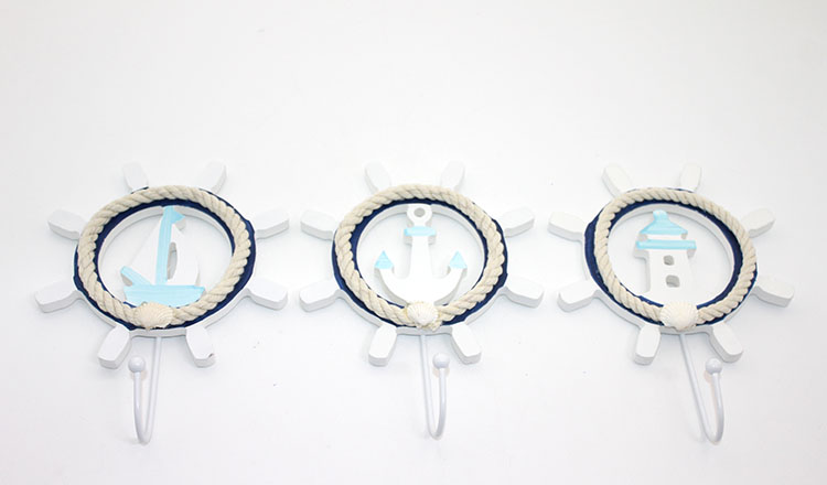 alk2476 Ahşap Marin Dümenli Askılık - Görsel 1